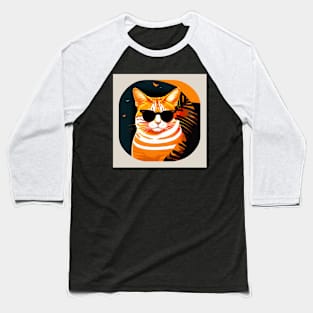 Cute Cat on shades for cat lover Baseball T-Shirt